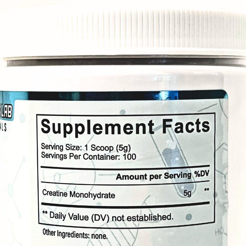 Micronized Creatine Monohydrate Powder – Unflavored, 500g (100 Servings) – Pure 5g Creatine, Vegan & Gluten-Free